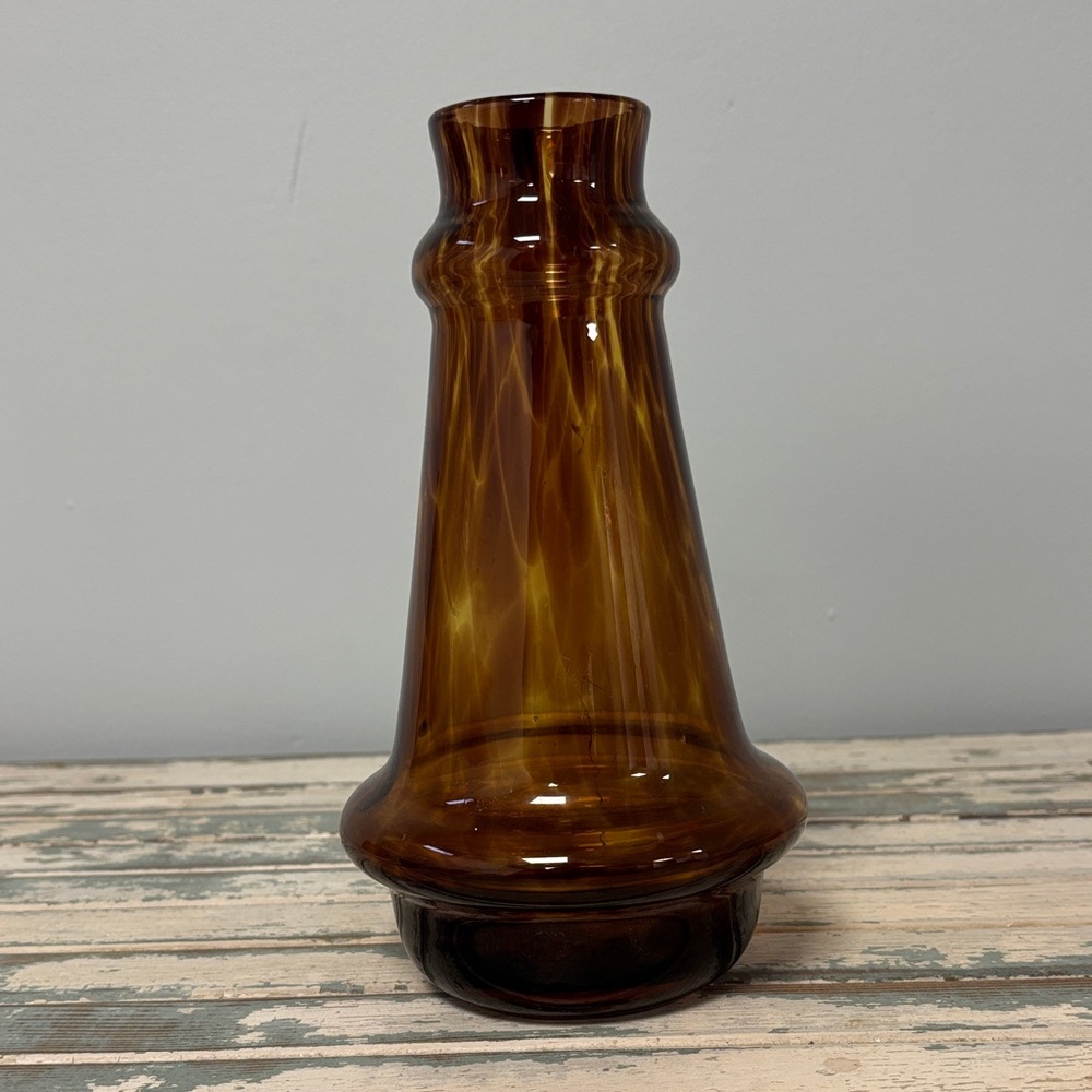 Amber Glass Vase Vintage 1920-1930
